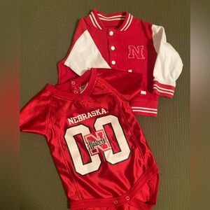 Huskers onsie jersey and jacket.